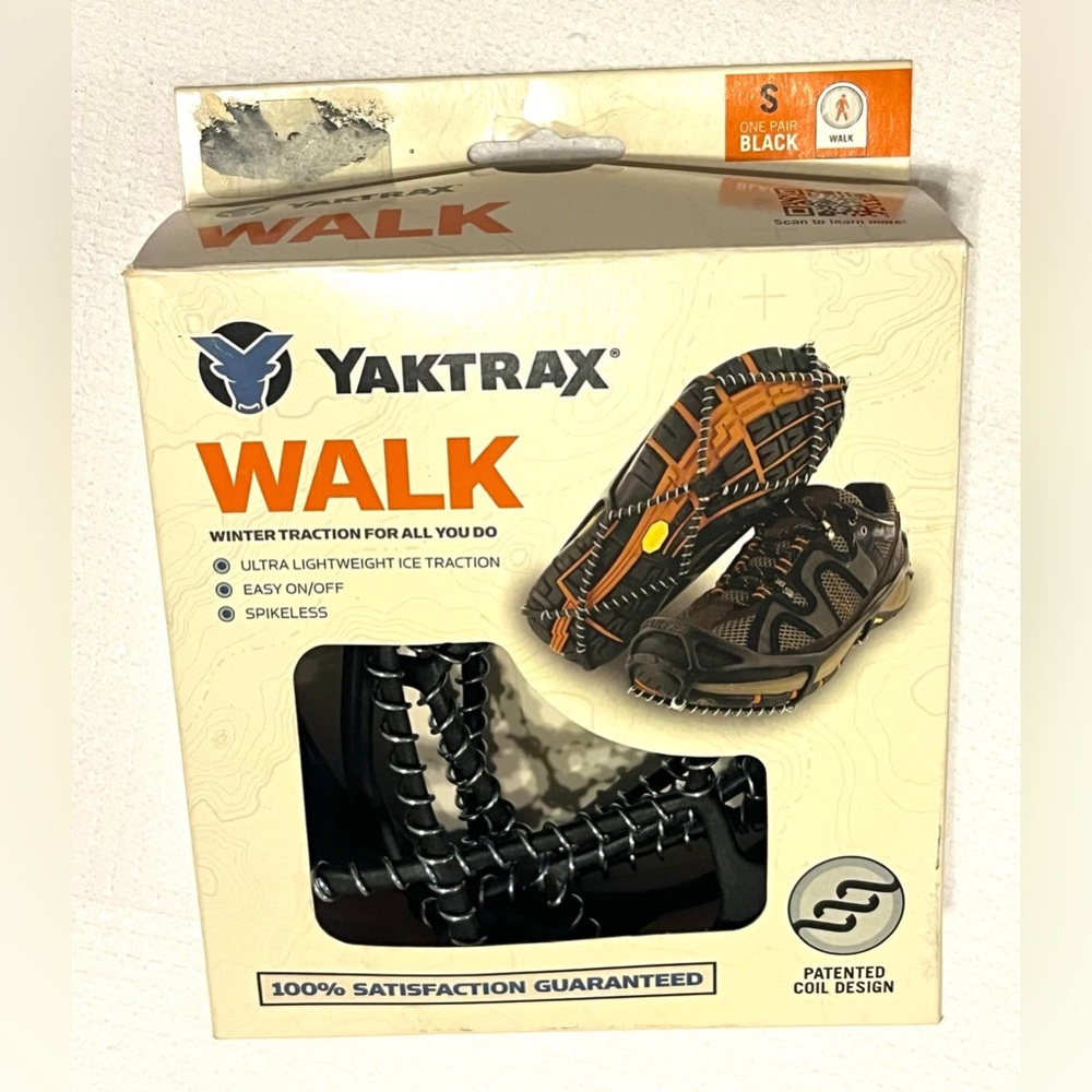 Yaktrax WALK Winter Traction - Black with Orange Label